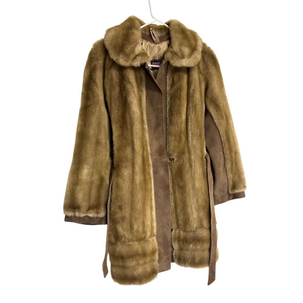 Vintage Adolph Schuman brown faux fur coat‎ women's size unknown